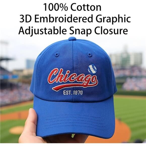 Vintage Embroidered Hat Adjustable Baseball Cap for Men Women Teen Summer Casual - Picture 4 of 7